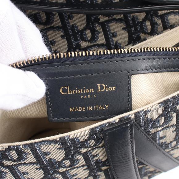 Dior Saddle Bag Oblique Jacquard Handbag Navy Blue Grey - Picture 4 of 9